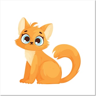 Adorable Fluffy Orange Kitten Posters and Art